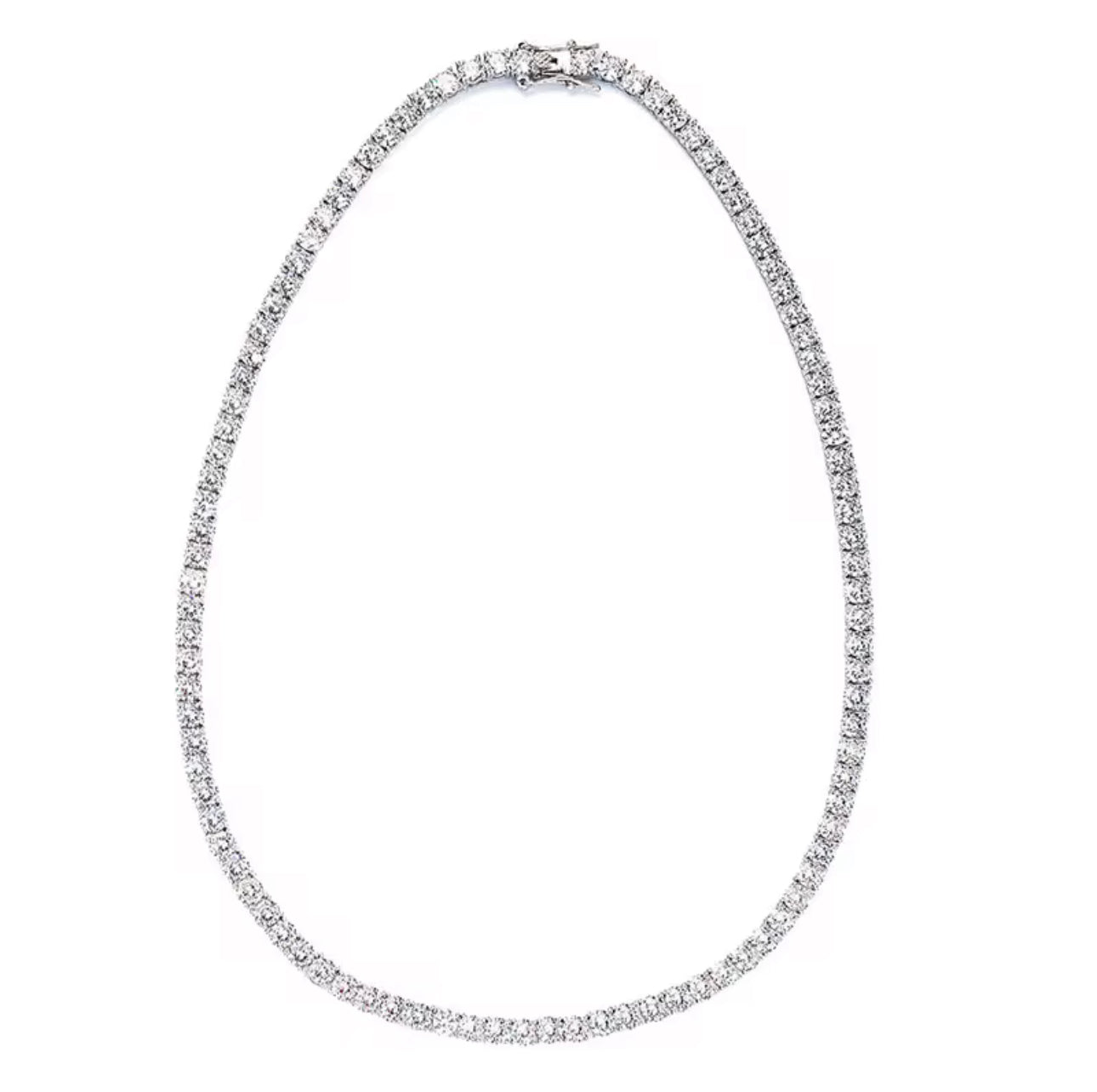 Silver Diamond Tennis Necklace