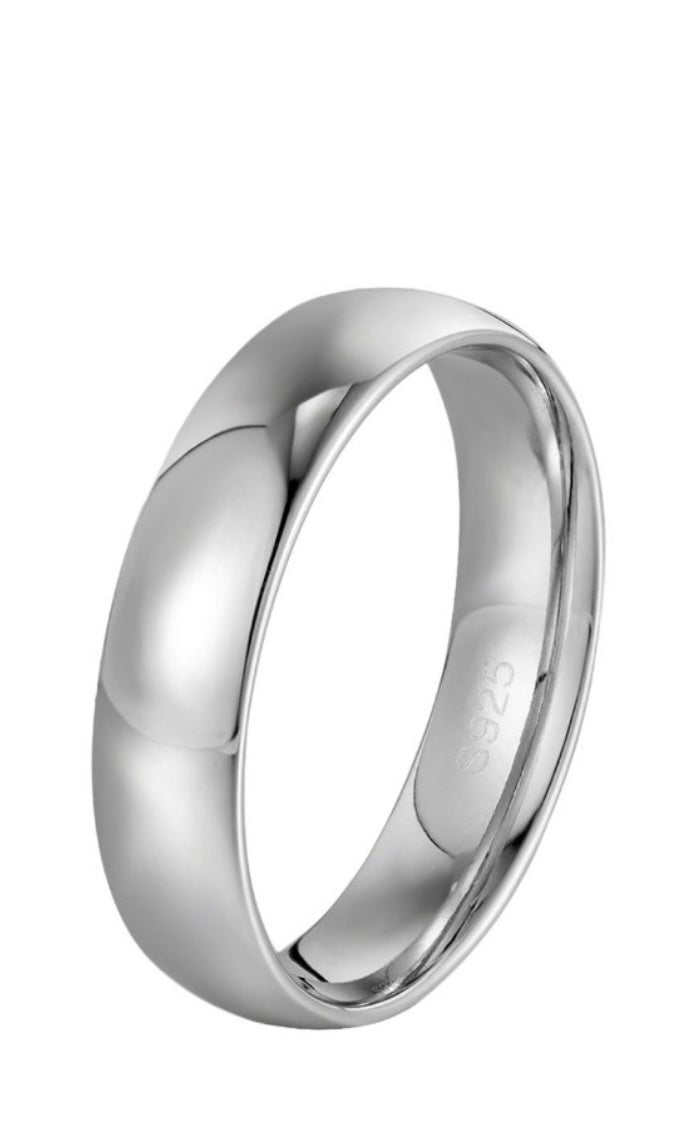 Silver Single Diamond Band
