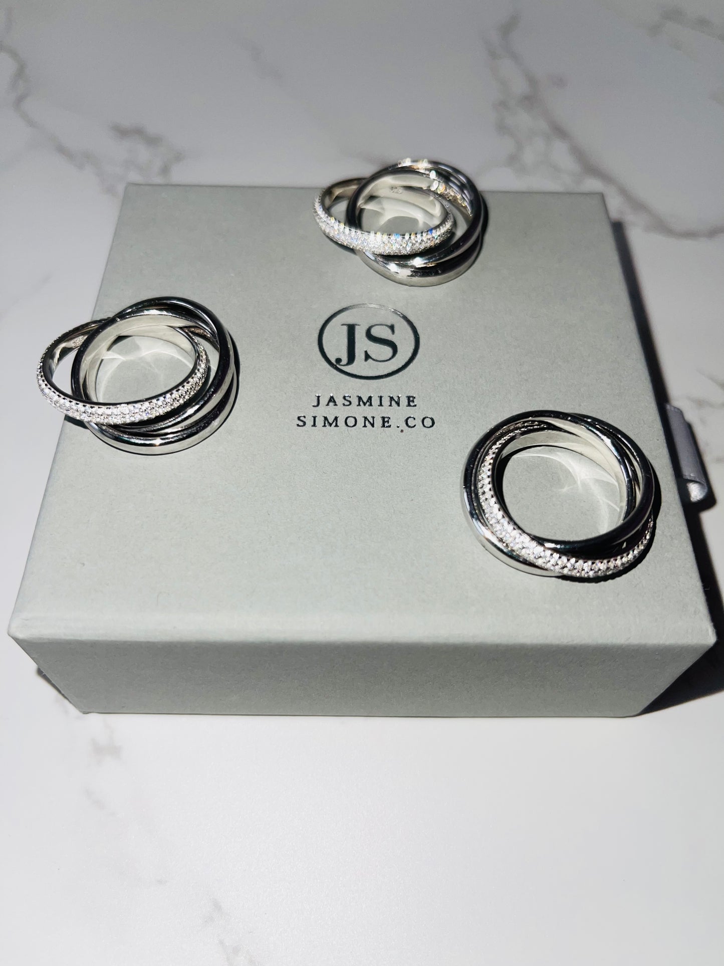 Silver Triple Infinity Ring