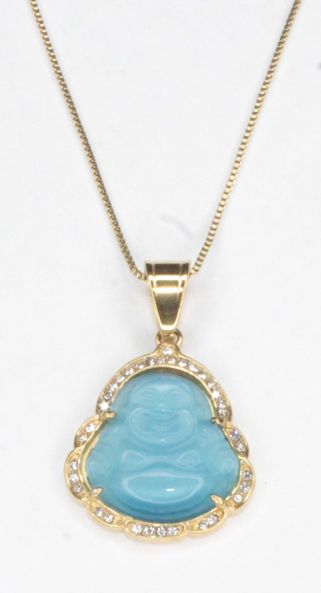 Blue Jade Buddha Necklace