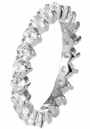 Silver Crown Diamond Ring