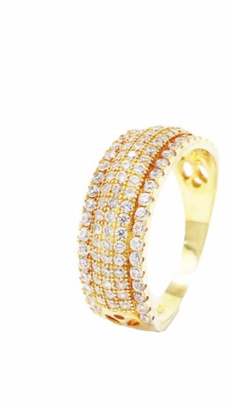 Gold Cluster Diamond Band