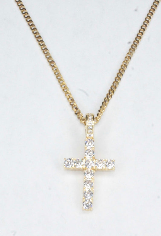Gold Diamond Cross Necklace